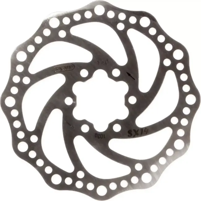 Elvedes Rotor remschijf - 180mm - 6-gaats - roestvrij staal - inclusief boutjes