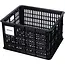 Basil Fietskrat M - Gerecycled Kunststof - 29L - Zwart - Compatibel met MIK en Racktime