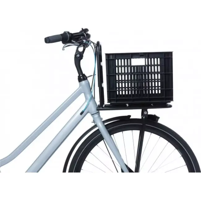 Basil Fietskrat M - Gerecycled Kunststof - 29L - Zwart - Compatibel met MIK en Racktime