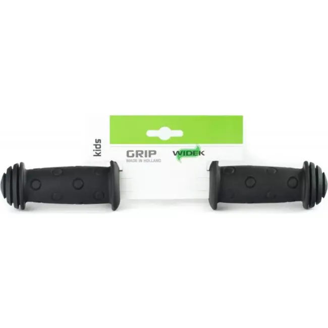 Widek Kinderfiets handvatten - extra breed - hondenpootjes - zwart - 100 mm