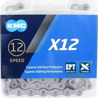 KMC 12-speed fietsketting - EPT zilver - Anti-roest - Inclusief MissingLink - 126 schakels