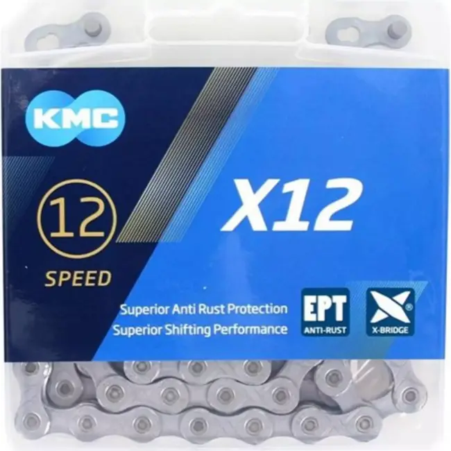 KMC 12-speed fietsketting - EPT zilver - Anti-roest - Inclusief MissingLink - 126 schakels