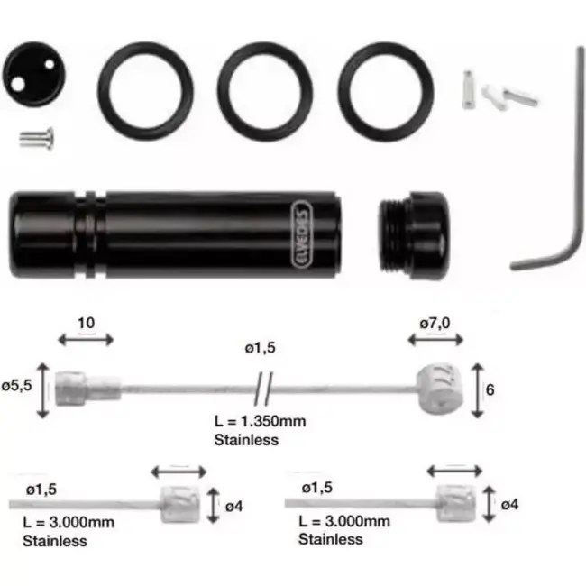 Elvedes Universele kabelsplitter - RVS - zwart/zilver - 6,5 cm - voor remmen en lock-out bediening