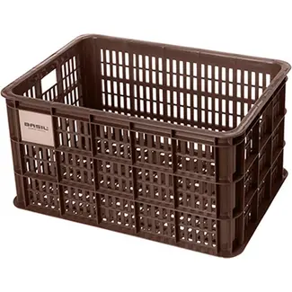 Basil Compacte fietskrat - Gerecycled kunststof - 17,5L - Bruin - Voor diverse bevestigingssystemen