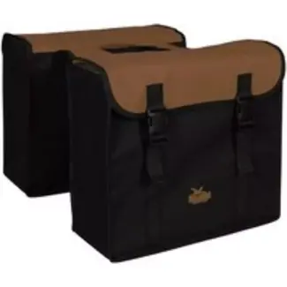 Greenlands Dubbele fietstas - sportief design - waterafstotend - zwart/bruin - 34L