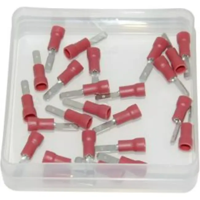 Bofix Platte mannelijke kabelschoen 2.8mm - Verpakking van 25 stuks - Rode kleur