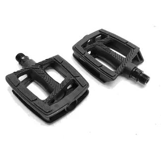 Falkx Brede kunststof fietspedalen - anti-slip - 9/16" schroefdraad - lichtgewicht en duurzaam
