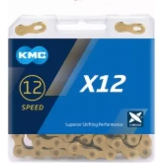 KMC 12-speed fietsketting - Ti-Nitride coating - Gouden afwerking - 126 schakels - Duurzaam en corrosiebestendig