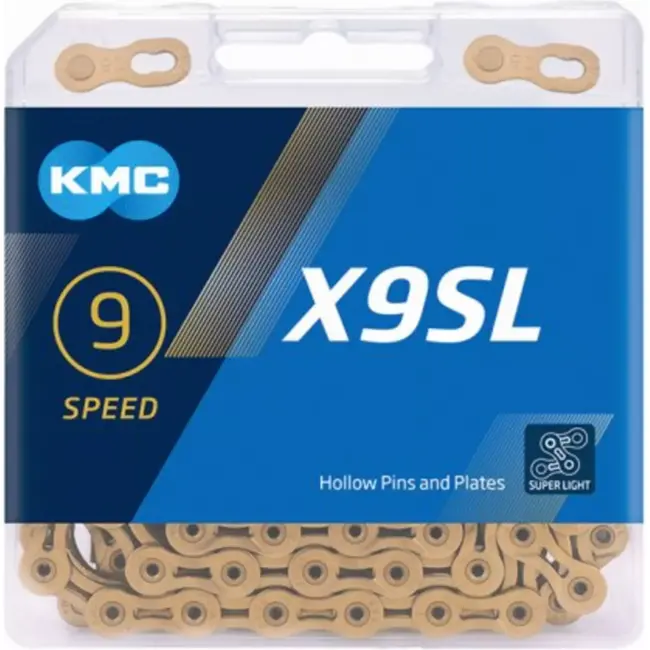 KMC Gouden 9-speed ketting - X-Bridge - Duurzaam en lichtgewicht - 114 schakels