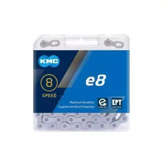 KMC E-bike ketting - 8-speed - Anti-roest - Versterkte pen - 122 schakels - Zilver