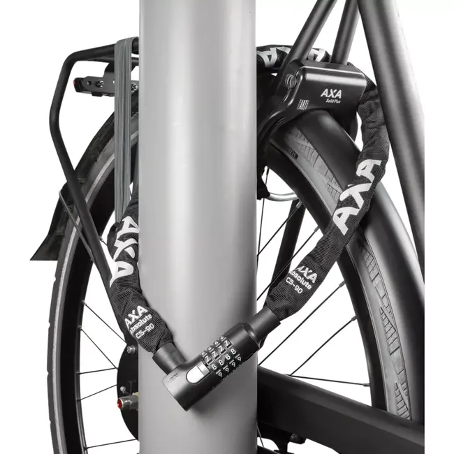 AXA Kettingslot met cijfercode - 90 cm - Gehard staal - Beveiligingsniveau 7 - RVS details
