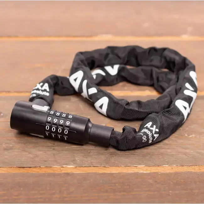 AXA Kettingslot met cijfercode - 90 cm - Gehard staal - Beveiligingsniveau 7 - RVS details