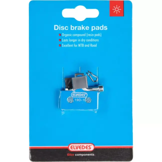 Elvedes Organische schijfremblokken - Shimano compatibel - Geluidsarm - Per paar - Zwart