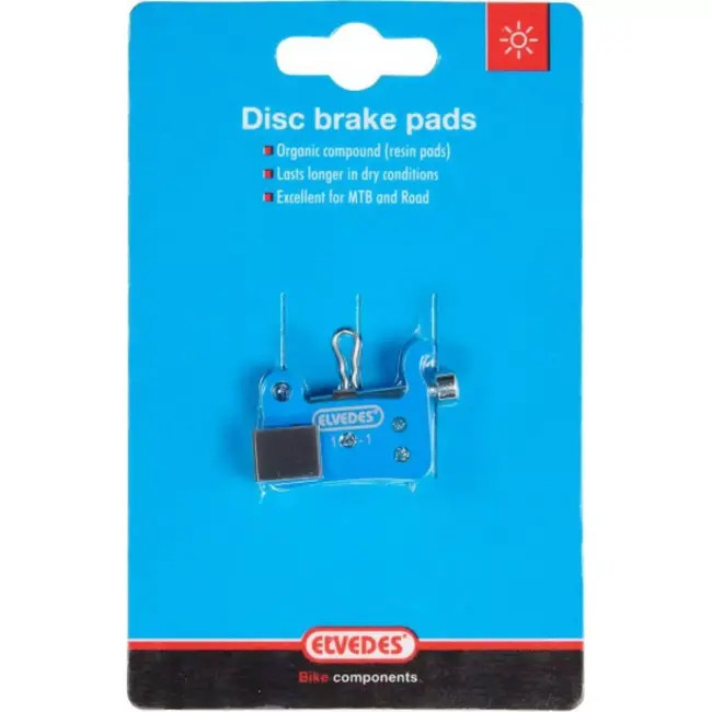 Elvedes Organische schijfremblokjes - Shimano compatibel - Stil en slijtvast - Per paar - Blauw