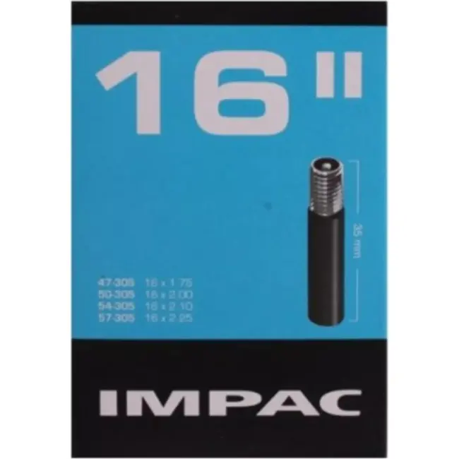 Impac Binnenband 16x1.75/2.35 - Schrader ventiel 35mm - Duurzaam rubber - ETRTO 47/57-305