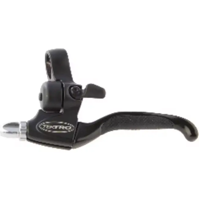 Tektro V-brake remgreep - 4-vinger ontwerp - links - zwart - met bel