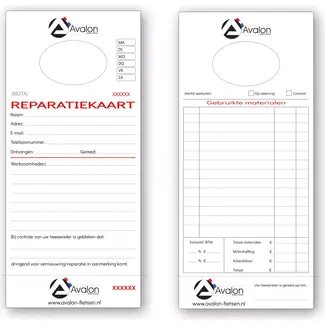Avalon Ongenummerde reparatiekaarten - 250 stuks - Duurzaam en veelzijdig
