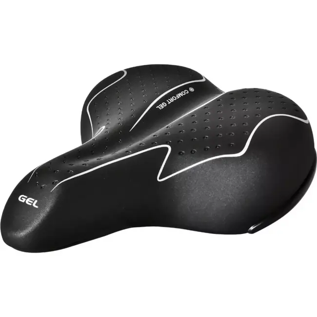 Wittkop Gelzadel met Dot 2 design - Comfortabel tourzadel - Zwart - Unisex - Met zadelstrop