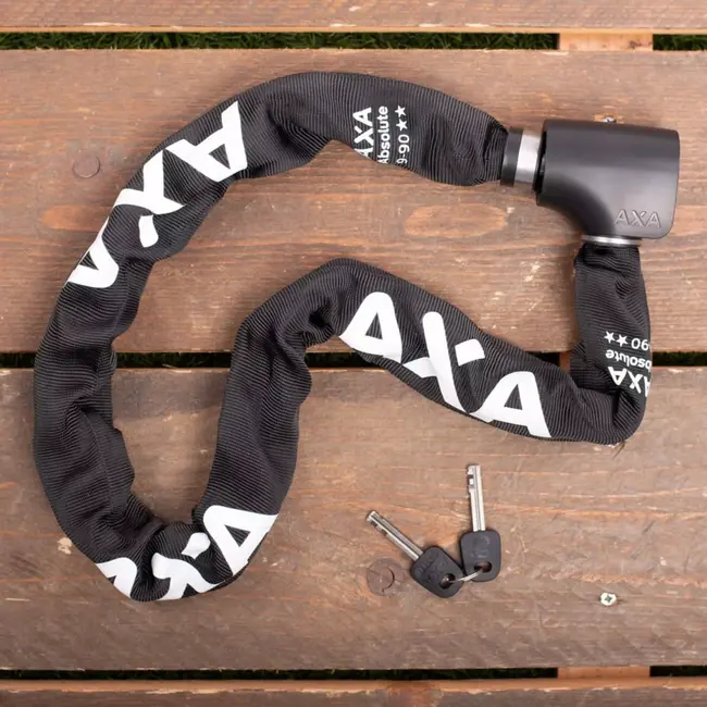 AXA Kettingslot - Gehard Staal - 90 cm - Ø 8 mm - Beveiligingsniveau 9 - Polyester Hoes