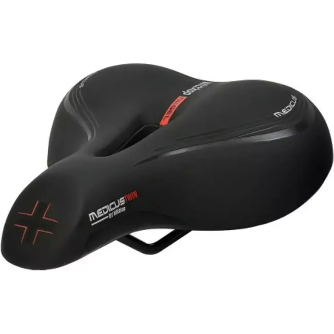 Wittkop Zadel met centrale uitsparing - ergonomisch ontwerp - geschikt voor toertochten - unisex - zwart - 220 mm breed