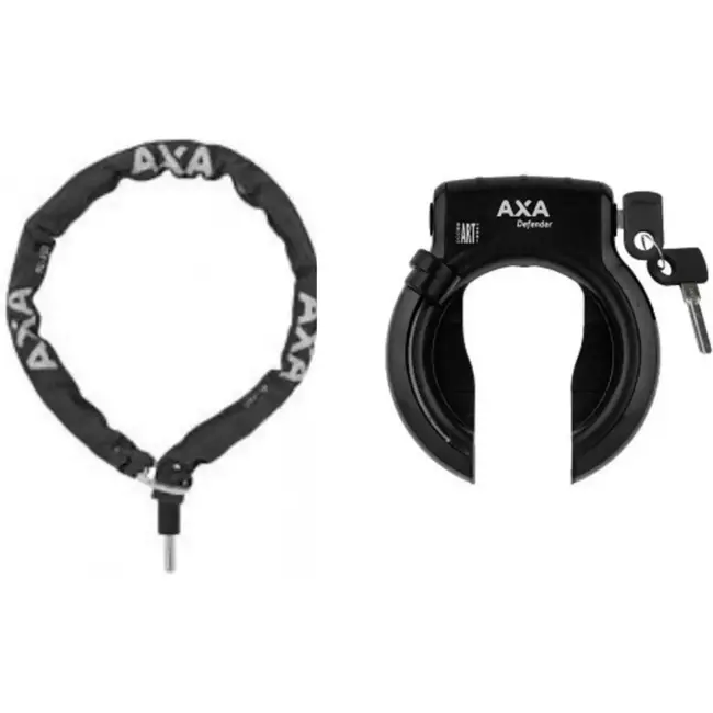 AXA Duo deal - insteekketting en frameslot - maximale fietsbescherming - gehard staal - multicolor