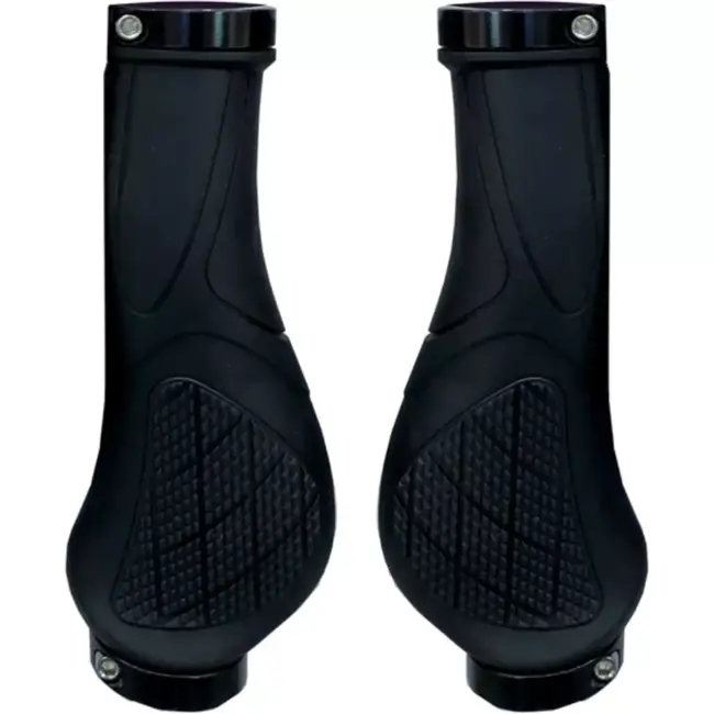 Falkx Ergonomische handvatten - 140 mm - PVC/rubber - zwart - set van 2