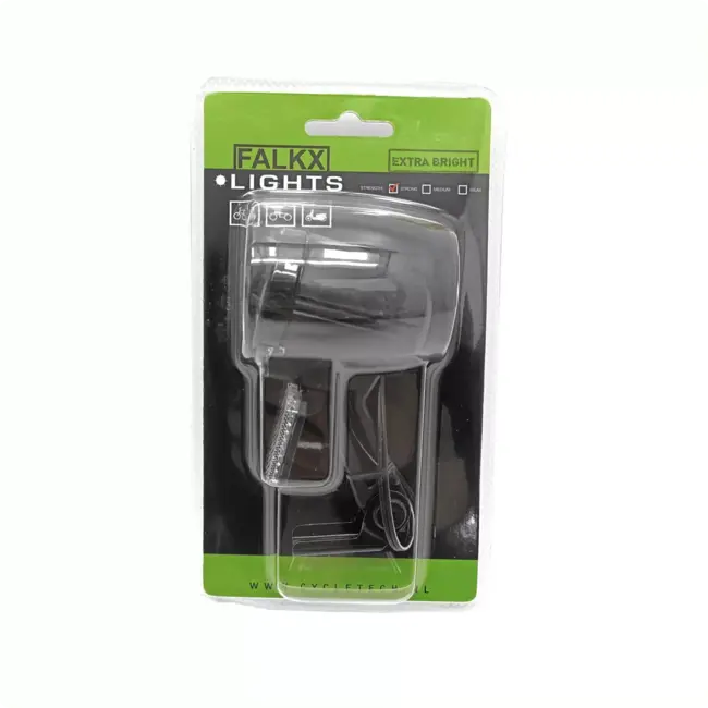 Falkx E-bike koplamp - 50 Lux - Waterproof - 6V-48V - Zwart - Inclusief reflector