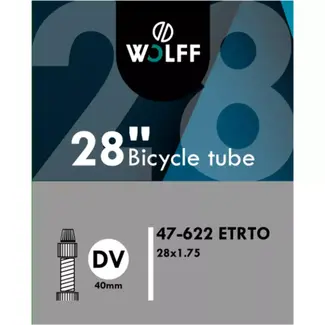 WOLFF Binnenband 28x1.75 - ETRTO 47/622 - Dunlop ventiel 40mm - Geschikt voor stadsfietsen