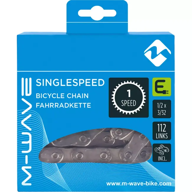 M-Wave E-bike ketting - single speed - 112 schakels - zilver - duurzaam ontwerp