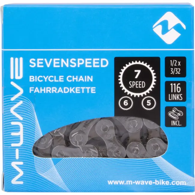 M-Wave Ketting 5/6/7-speed - 116 schakels - Grijs/Bruin - 7.3 mm breed - Geschikt voor derailleurfietsen