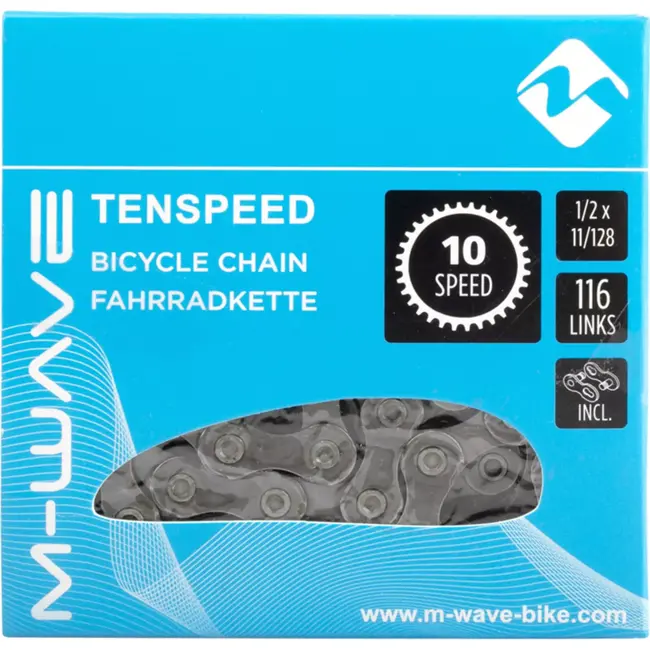 M-Wave Ketting 10-speed - 116 schakels - e-Bike geschikt - grijs - lichtgewicht en duurzaam