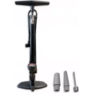 Typhoon Hogedrukpomp met manometer - Stalen buis - Max 6 bar - Zwart - Universeel ventiel - Inclusief adapters