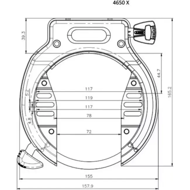 ABUS Ringslot voor fietsen - Extra breed ontwerp - Geschikt voor brede banden - Gehard staal - ART-2 gecertificeerd