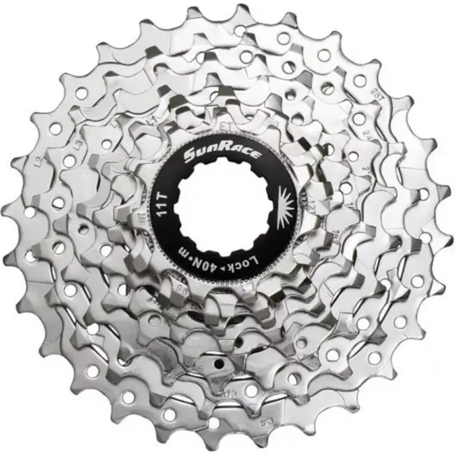 Sunshine 9-speed cassette - 11-25 tanden - zilverkleurig - duurzaam staal - compatibel met Shimano HG systemen