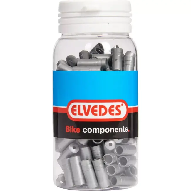 Elvedes PVC kabeleinddopjes - zilver - 4.3 mm - 150 stuks - in pot