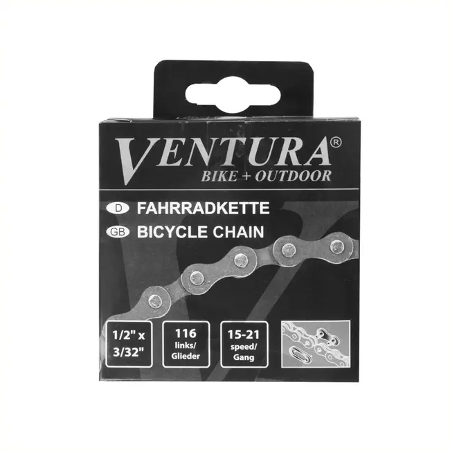 Ventura Ketting 6/7-speed - 116 schakels - Zwart/Bruin - Voor veelzijdige fietssystemen