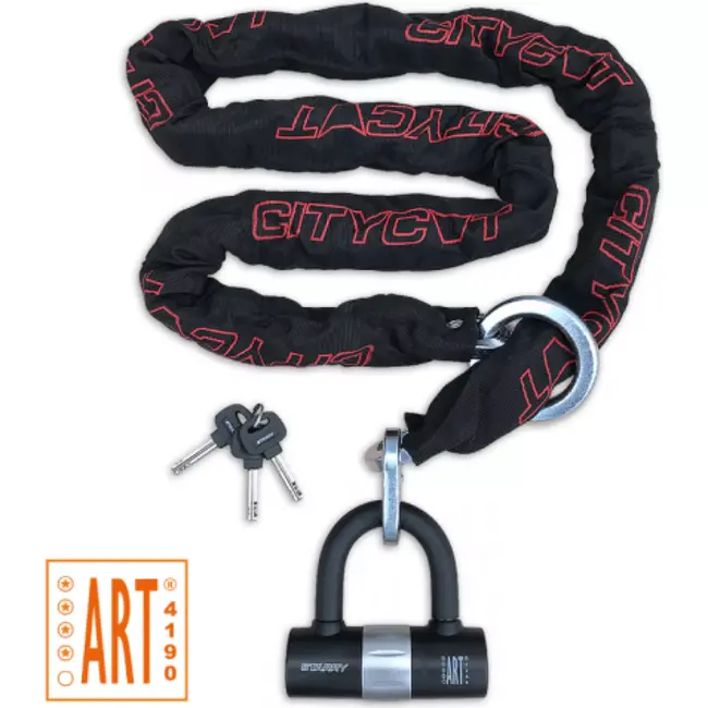 Citycat Kettingslot met lus en mini beugelslot - 180 cm - Weerbestendig - ART 4 goedgekeurd