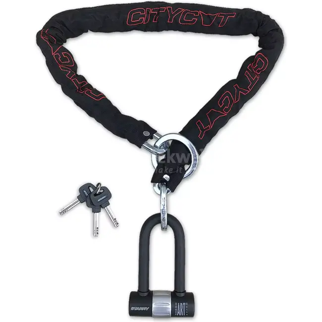 Citycat Kettingslot met loop en mini beugelslot - 120 x 10 mm - Extra lange beugel - Weerbestendig - ART 3 goedgekeurd
