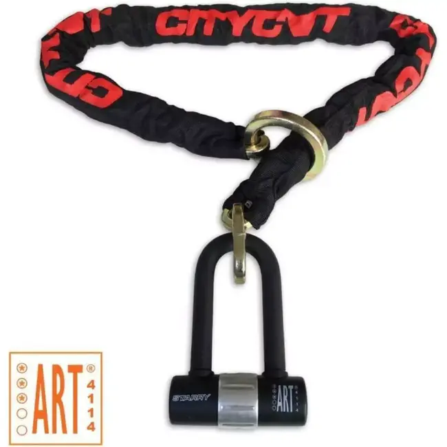 Citycat Kettingslot met loop en mini beugelslot - 120 x 10 mm - Extra lange beugel - Weerbestendig - ART 3 goedgekeurd
