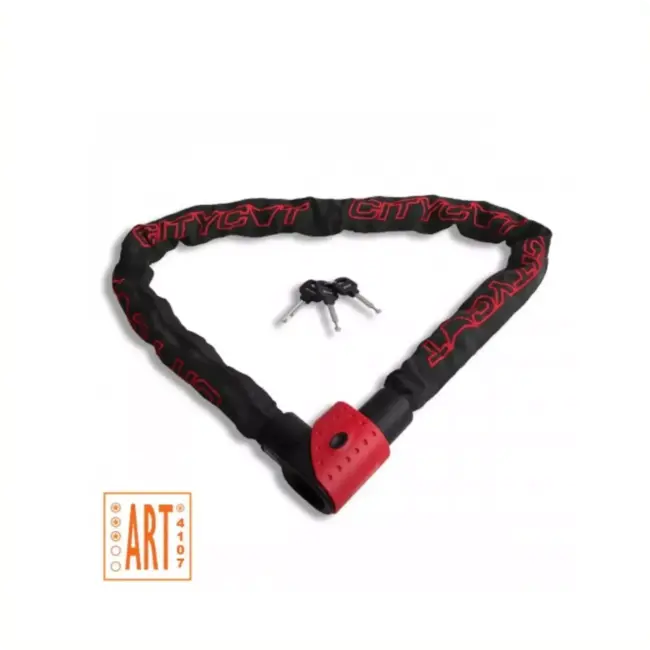Citycat Kettingslot - Gehard Staal - ART 3 - Weerbestendig - 120 cm - Zwart/Rood