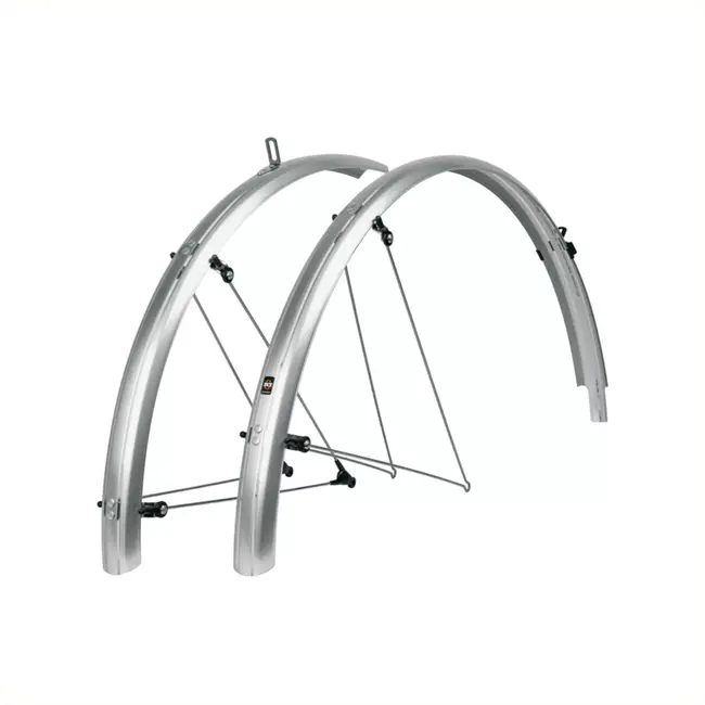 SKS Spatbordenset - Robuuste sandwichconstructie - ASR-veiligheidssysteem - Zilver - 55 mm breed
