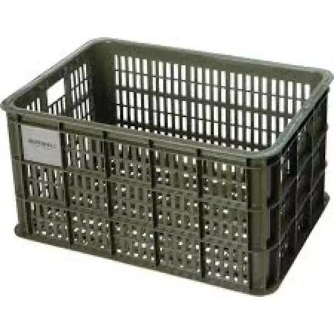 Basil Fietskrat L - Gerecycled Kunststof - 40L - Mosgroen - Compatibel met MIK en Racktime
