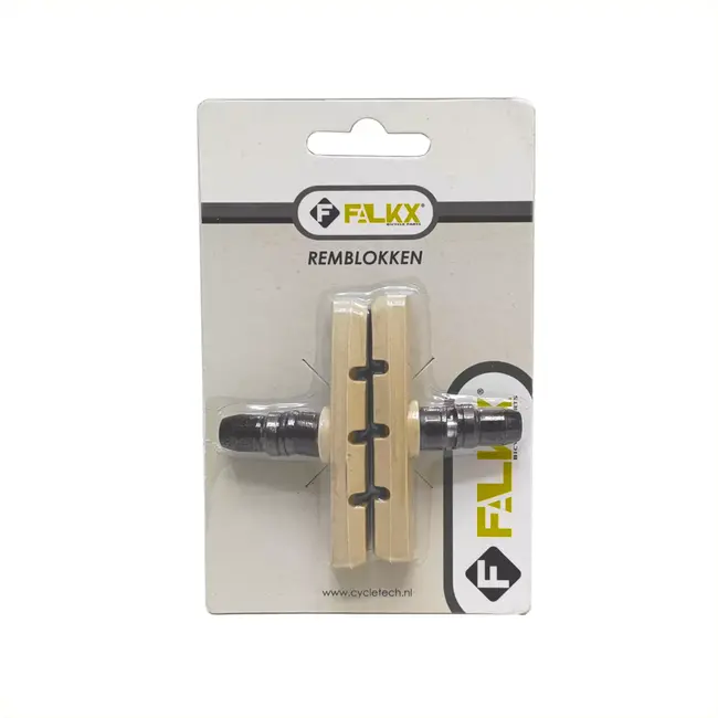 Falkx V-brake remblokken - wit - 70mm - per paar - duurzaam en betrouwbaar