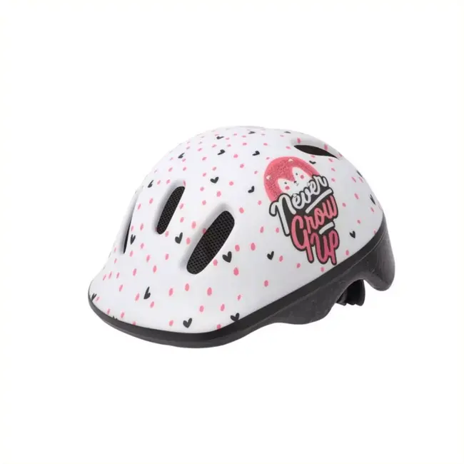 Polisport Kinderhelm XXS - Uitgebreide Bescherming - Wit/Roze Mat - 6 Ventilatieopeningen