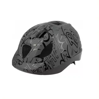 Polisport Kinderhelm - XS (46-53 cm) - Grijs/Zwart - 10 Koelopeningen - Wasbare Vulling - Veiligheidsnorm EN1078