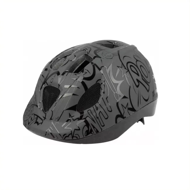Polisport Kinderhelm - XS (46-53 cm) - Grijs/Zwart - 10 Koelopeningen - Wasbare Vulling - Veiligheidsnorm EN1078