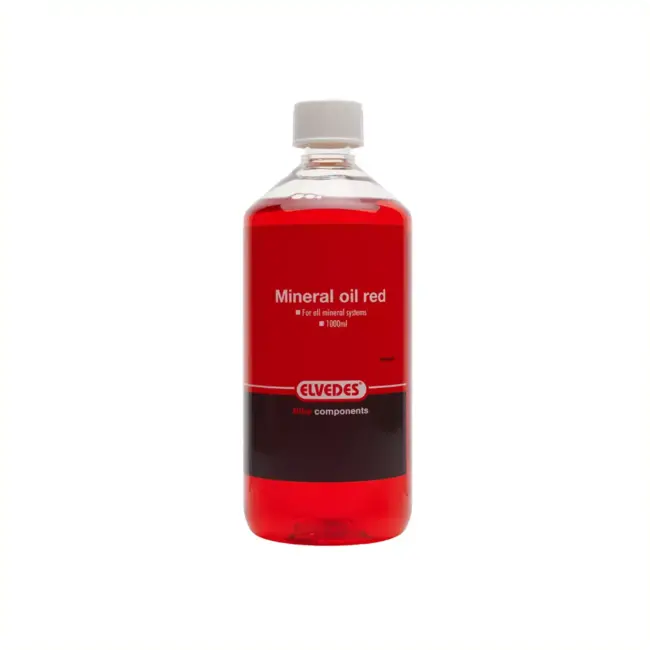 Elvedes Minerale olie voor remsystemen - 1000ml - Rood - Geschikt voor Shimano systemen