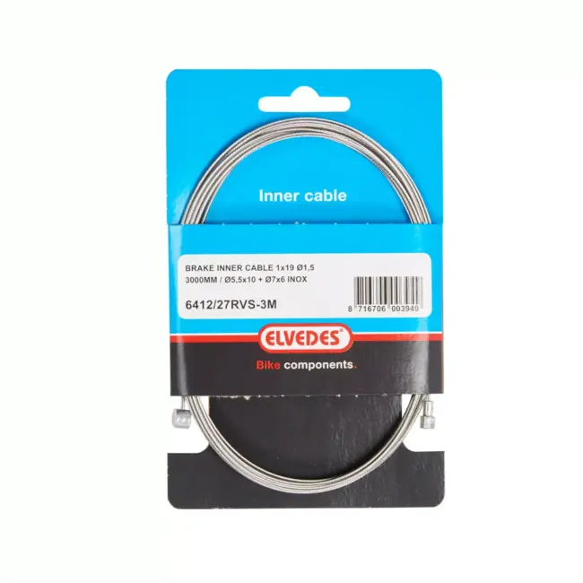 Elvedes Binnenkabel rem - 3m - RVS - 1.5mm - 2 nippels