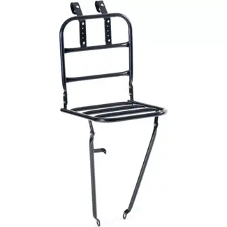 Falkx Voordrager fiets - mat zwart - 30x30 cm - stevige 16 mm buis - universele montage - max 15 kg