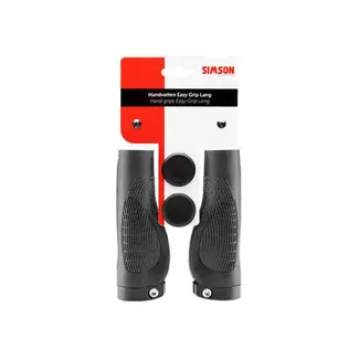 Simson Lange fietshandvatten - Easy Grip - Comfortabel - Veilig - 130 mm - Zwart